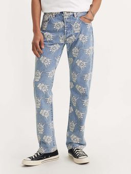 Levi's - Men 501 Blue Straight Fit Mid Rise Jeans