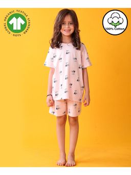 ANTHRILO - Pink Cat Girls Sleepwear T-Shirt with Shorts