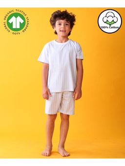 ANTHRILO - Striped Blue Sleepwear T-Shirt with Shorts