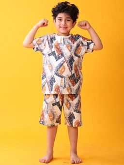 ANTHRILO - Zig Zag Sleepwear T-Shirt with Shorts