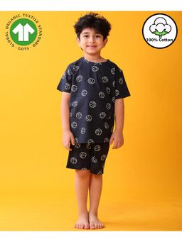 ANTHRILO - Navy Blue Basketball Boys Sleepwear T-Shirt with Shorts