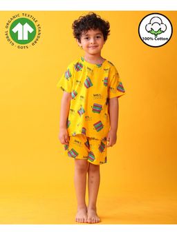 ANTHRILO - Yellow Pop It Sleepwear T-Shirt with Shorts