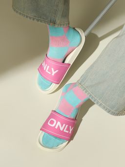 ONLY - Women Regular Fit Pink Sliders