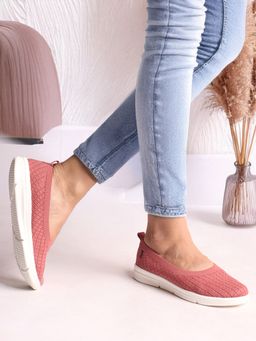 Carlton London - Women Breathable Lightweight Everyday Peach Ballerina