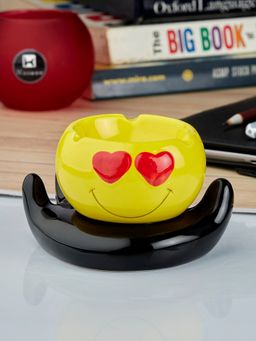 Kookee - Yellow Groovy Retro Ceramic Ashtray Funky & Colorful Smoking Accessory