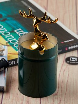 Kookee - Green & Moose Stainless Steel Ashtray Set with Lid Stylish Cigarette Tray