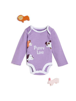 Bontots - Puppy Love Organic Cotton Long Sleeve Bodysuit