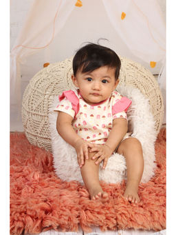 Bontots - Organic Cotton Sweet Treats Soft & Rash-Free Cream Baby Romper