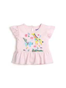 Bontots - Organic Cotton Safari Dreams Soft & Rash-Free Baby Peplum Top