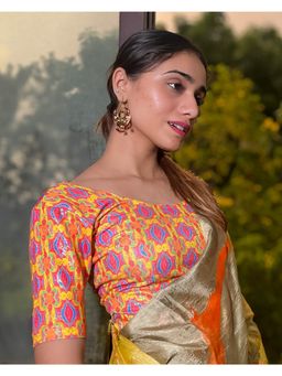 BINDIGASM'S ADVI - Rasiya Multi Print with Dori Style At Back Stretchable Slip On Blouse