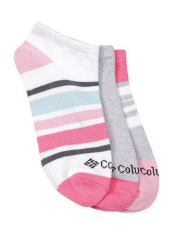 Columbia - Women Multicolor Super Soft Polytam Colorblock No Show Socks Pack Of 3