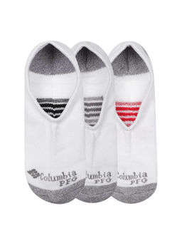 Columbia - Men White Polygene Pfg Accent Stripe Eclipse Liner Socks Pack Of 3