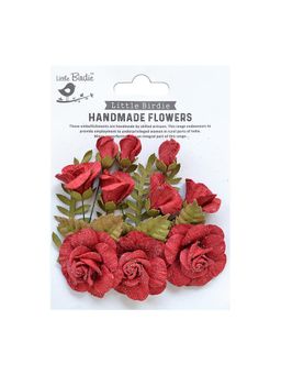 Little Birdie - Handmade Flowers- Kimberley Love and Roses 14 Pieces