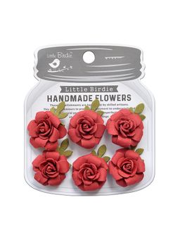 Little Birdie - Handmade Flowers- Amica Love and Roses 6 Pieces