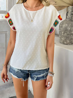Outzidr - Women White Solid Top