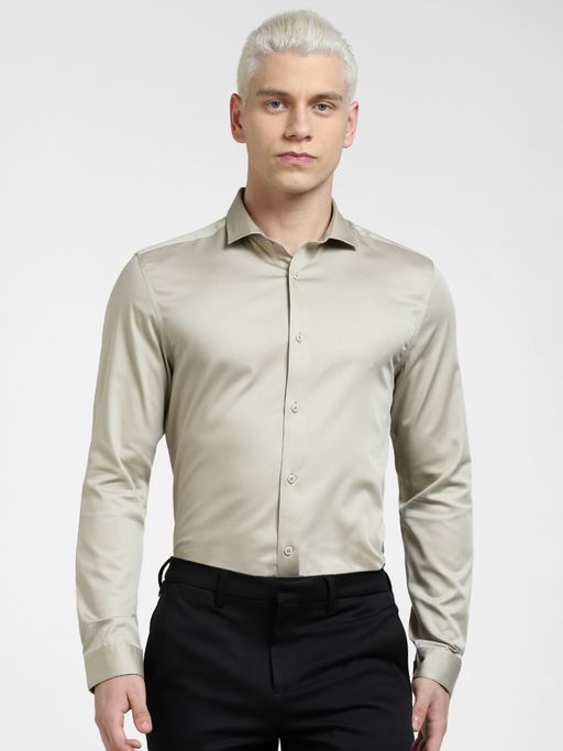 Jack & Jones Light Brown Full Sleeves Shirt