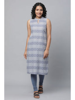 Aurelia - Blue Gingham Check Kurta and Tights (Set of 2)