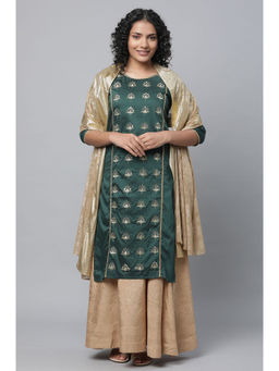 Aurelia - Green Embroidered Kurta with Skirt and Dupatta (Set of 3)