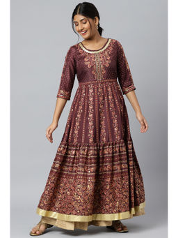 Aurelia - Dark Wine Flared Dress with Tight (Set of 2)