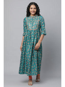 Aurelia - Green Heavy Embellished Kurta with Tight (Set of 2)