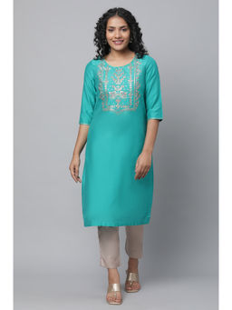 Aurelia - Green Embroidered Kurta and Trouser (Set of 2)