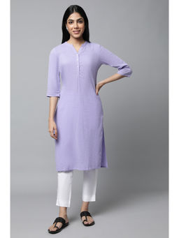 Aurelia - Lavender Seer Sucker Kurta with Trouser (Set of 2)