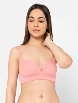 Clovia - Padded Non-Wired Full Cup Multiway T-Shirt Bra In Baby Pink