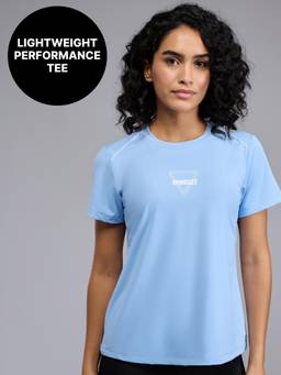 Kica - Lightweight Breathable Performance RunLite Tee with Tape and Graphic Detail KIC058 Blue