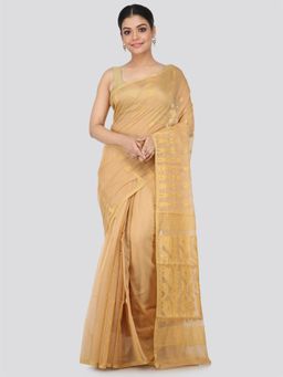PinkLoom - Women's Soft Cotton Blend Jamdani Saree Without Blouse Piece