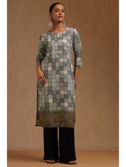 Soch - Women Grey Ombre Printed Kurta