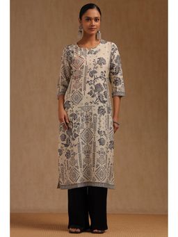 Soch - Women Off White Floral Printed Kurta