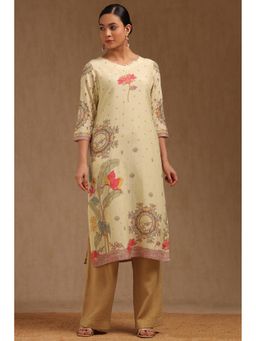 Soch - Women Cream Floral Printed Kurta