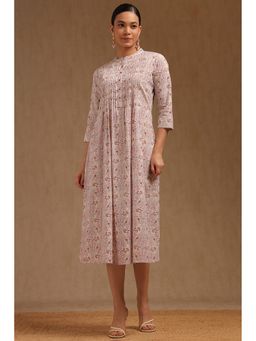 Soch - Women Off White Cotton Paisley Printed Dress
