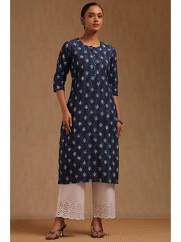 Soch - Women Navy Blue Printed Kurta