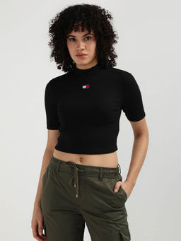 Tommy Hilfiger - Womens Black Color Crop Top
