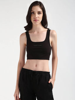 Tommy Hilfiger - Womens Black Color Crop Top