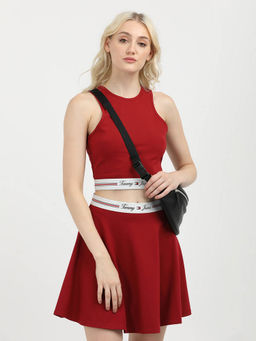 Tommy Hilfiger - Womens Red Color Crop Top