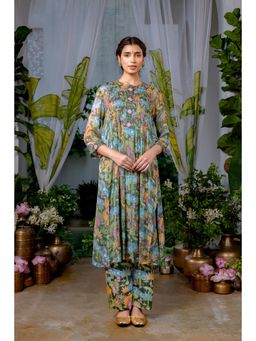 Baise Gaba - Arthy Green Kurta with Pant (Set of 2)