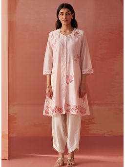 Lakshita - Women Pink Chanderi Embroidered Kurta