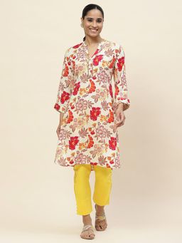 Lakshita - Women Magenta Rayon Floral Kurta