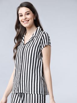 TOKYO TALKIES - Women Striped Lounge Shirt
