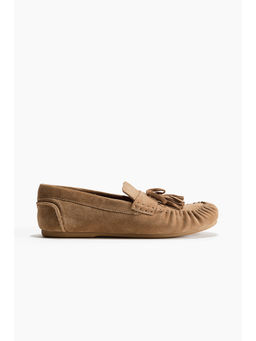 H&M - Women Beige Suede Moccasins