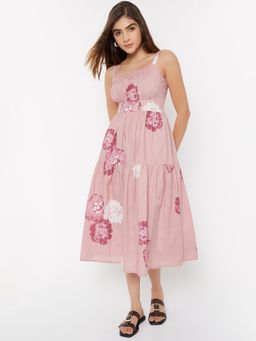 max - Women Pink Floral Sleeveless Dress