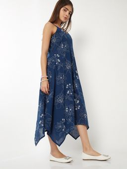 max - Women Blue Embroidered Sleeveless Dress