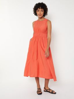 max - Women Orange Solid/Plain Sleeveless Dress