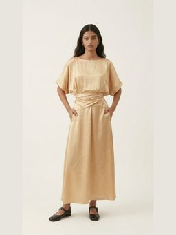 Doodlage - Mia Beige Solid Maxi Skirt