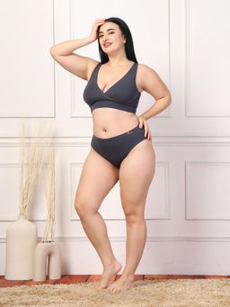 Zelena - Grey Maternity Feeding Bra & Panty Set (Set of 2)