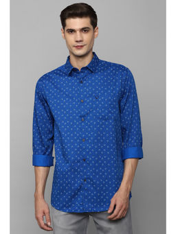 Allen Solly - Men Blue Slim Fit Print Full Sleeves Casual Shirt