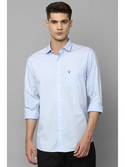 Allen Solly - Men Blue Slim Fit Solid Full Sleeves Casual Shirt