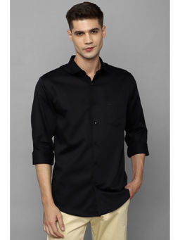 Allen Solly - Men Black Slim Fit Solid Full Sleeves Casual Shirt